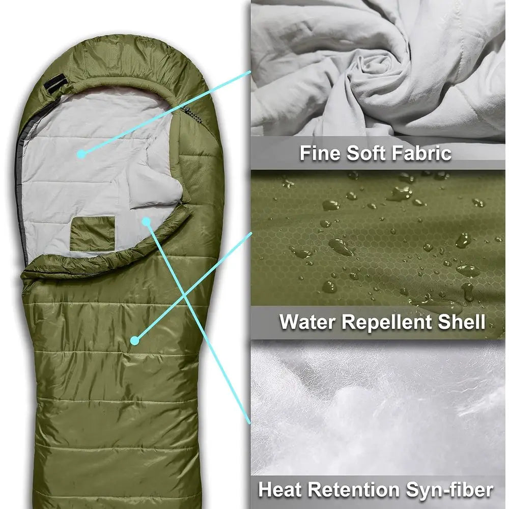 0 Degree XXL Big Mummy Sleeping Bags for Adults