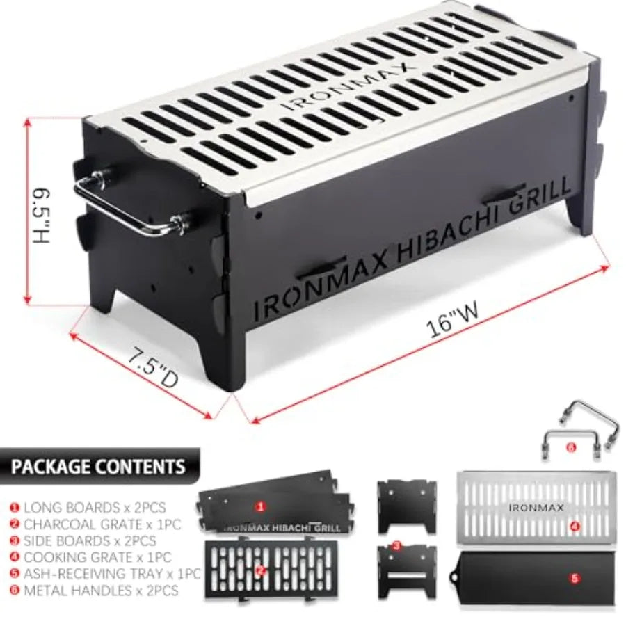 Heavy Duty Charcoal Portable Folding Hibachi Grill