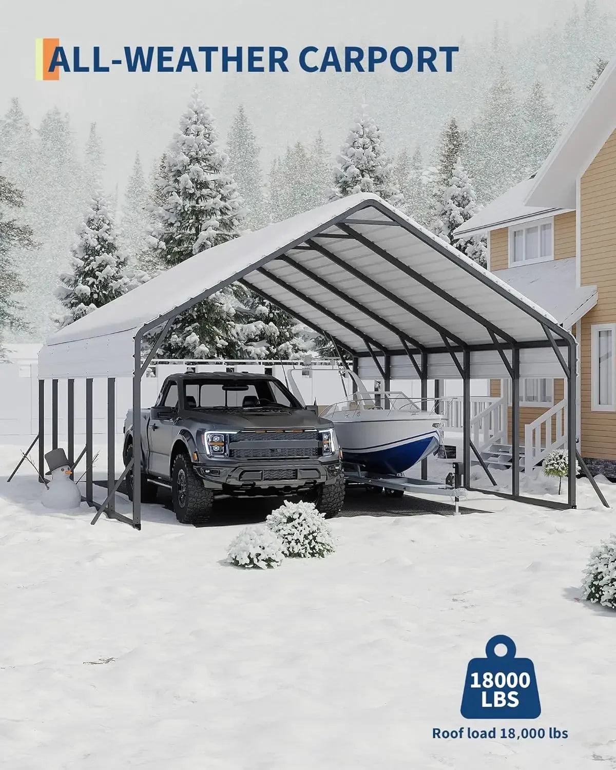20'x25'x13' Heavy Duty Metal Reinforced Carport