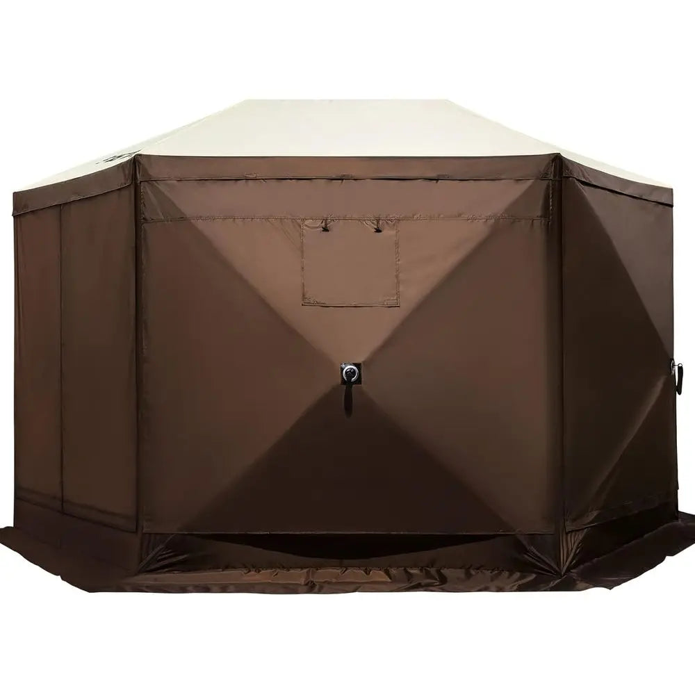 6 Sided Shelter Camping Tent with Mesh Windows