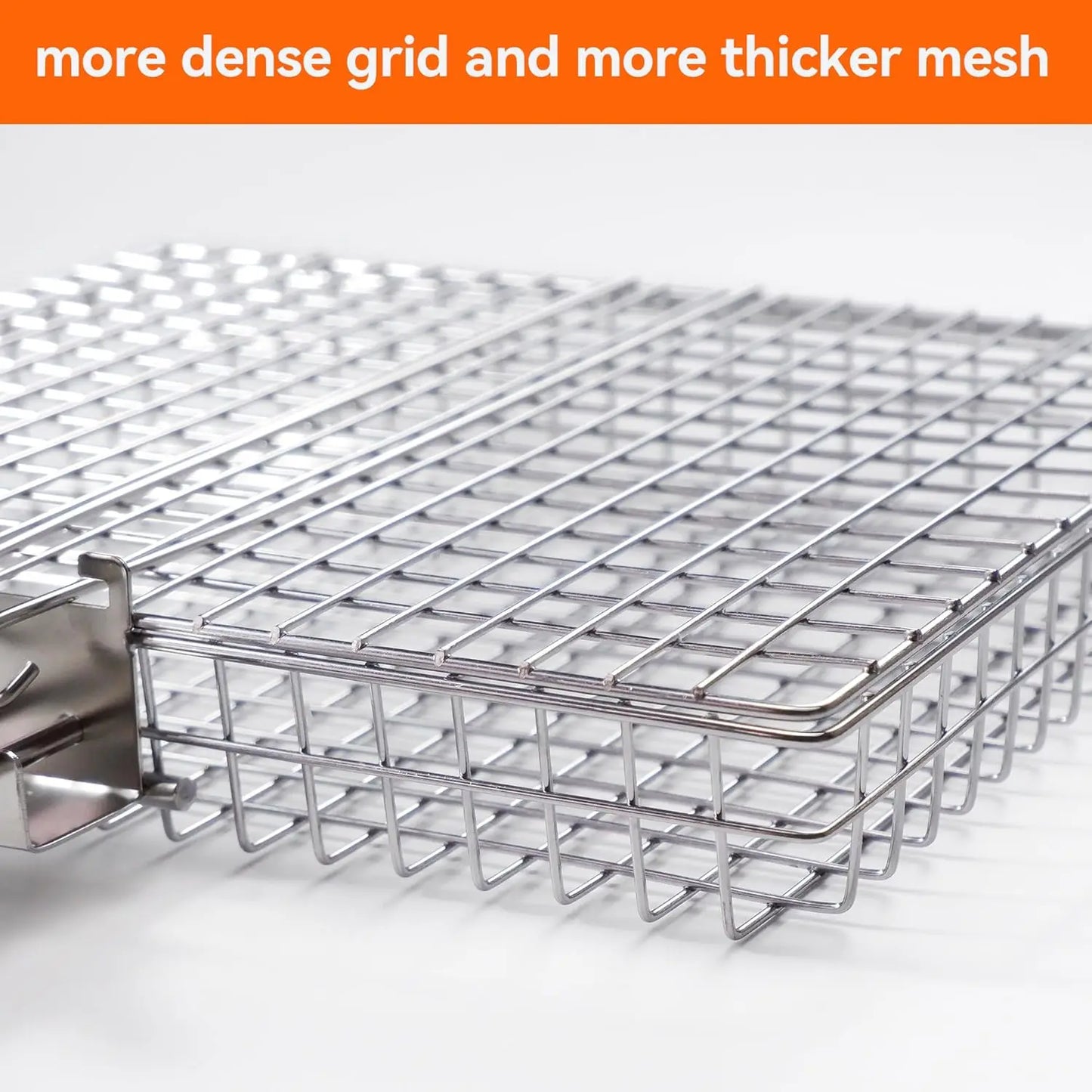 Large BBQ Grill Basket with Removable Handle
