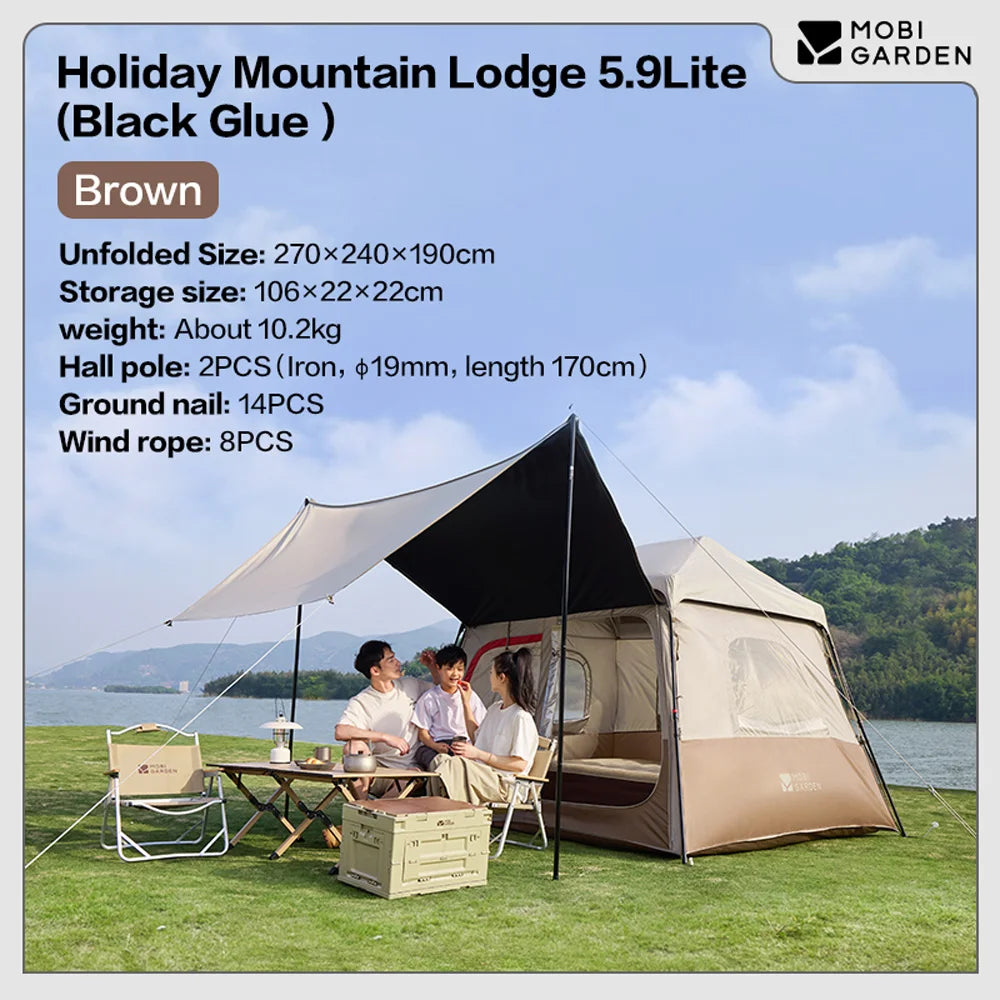 5.9 Outdoor Camping Vinyl Rainproof Sunscreen Tent