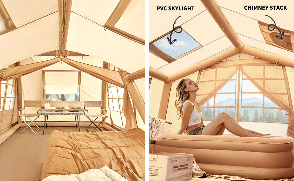 Large Inflatable Cabin Tent for 4-Seasons