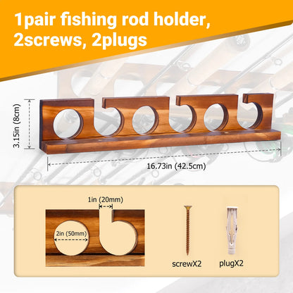 12 Rods Fishing Pole Rod Racks Wall