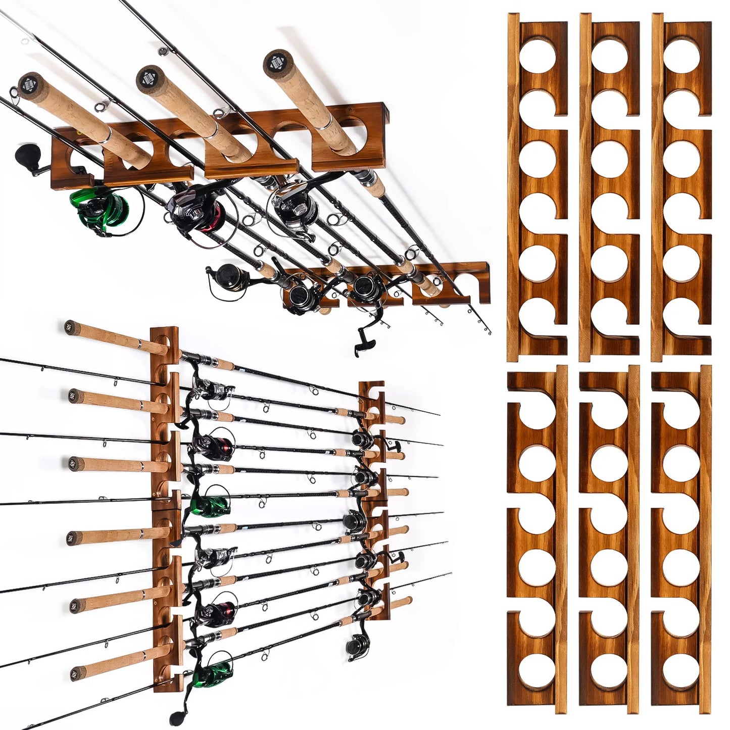 12 Rods Fishing Pole Rod Racks Wall