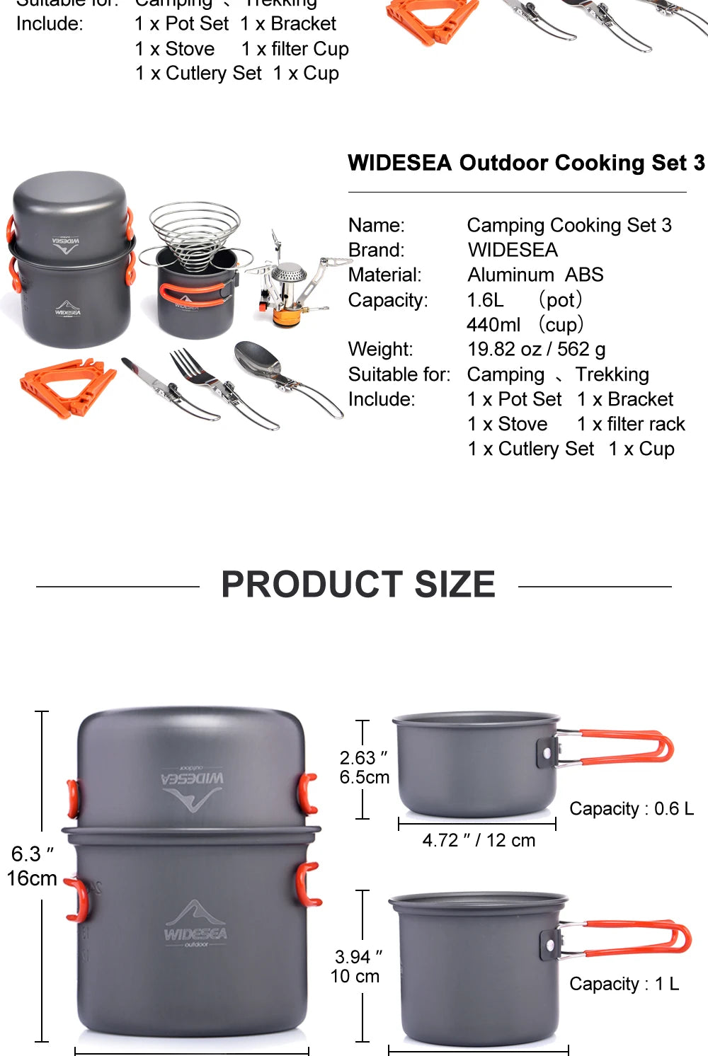 Back Packing  Complete Outdoor Cookware Set
