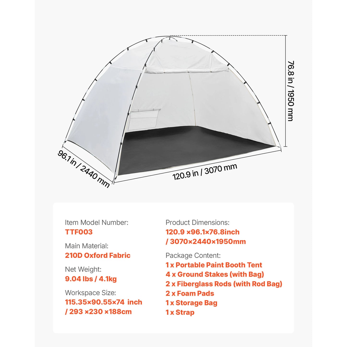 Large Space Oxford Spray Painting Tent