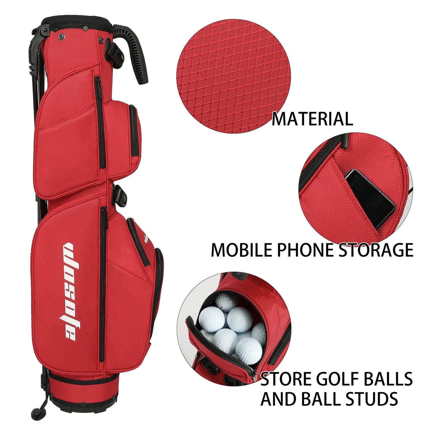 Lightweight Golf Stand Bag - Fits 5-9 Clubs -
