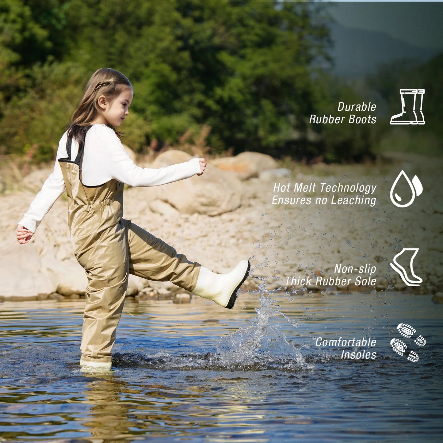 Waterproof Youth Chest Waders for Kids