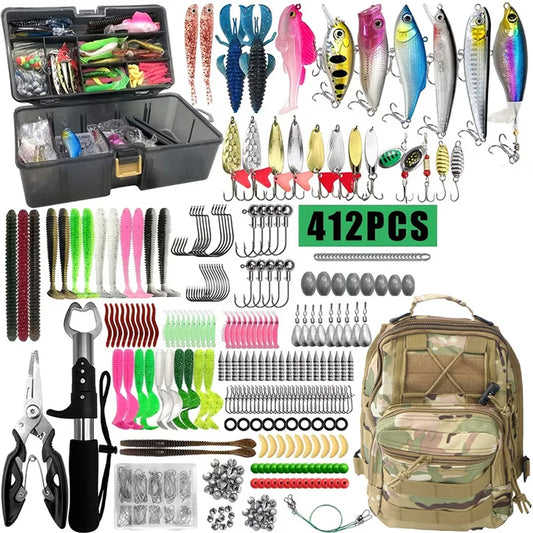 411pcs Multi Fishing Lure Kit