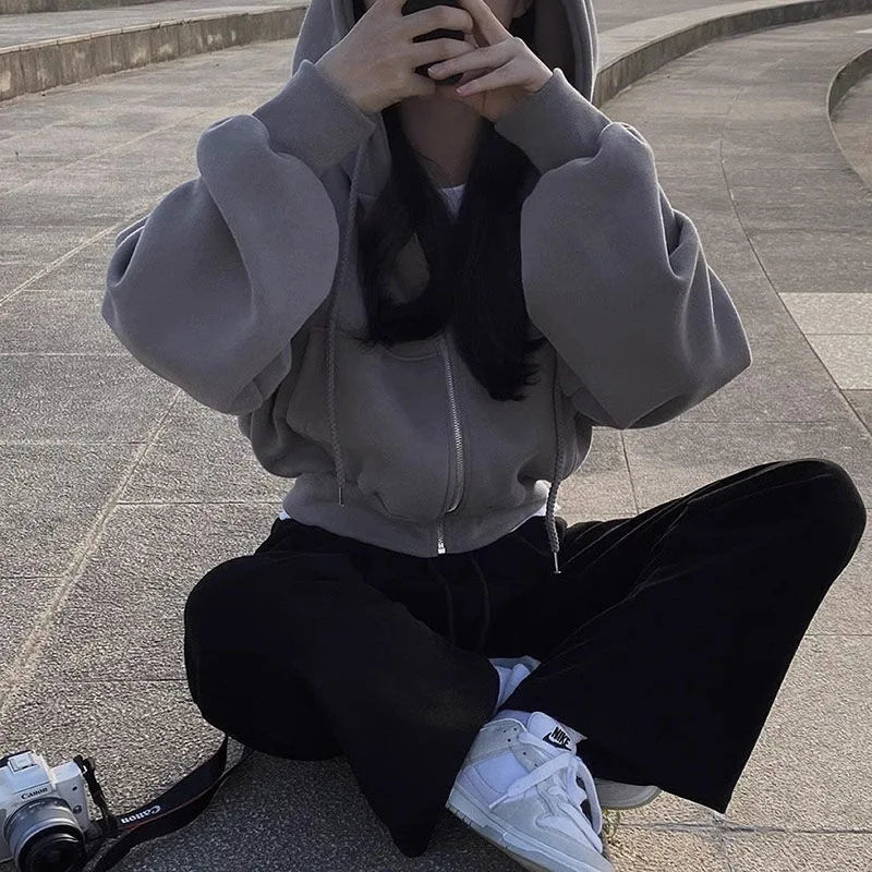 Autumn Winter Hooded Hoodies Women Casual Streetwear