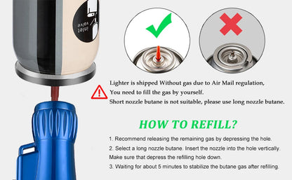 Windproof 2pcs/Set Triple Jet Flame Torch Lighter