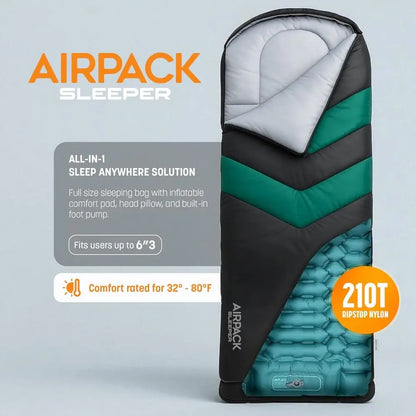 Inflatable Sleng Pad and Zip-Up Blanket
