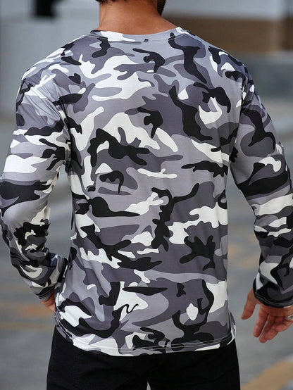 Mens Long Sleeve Camo Shirt