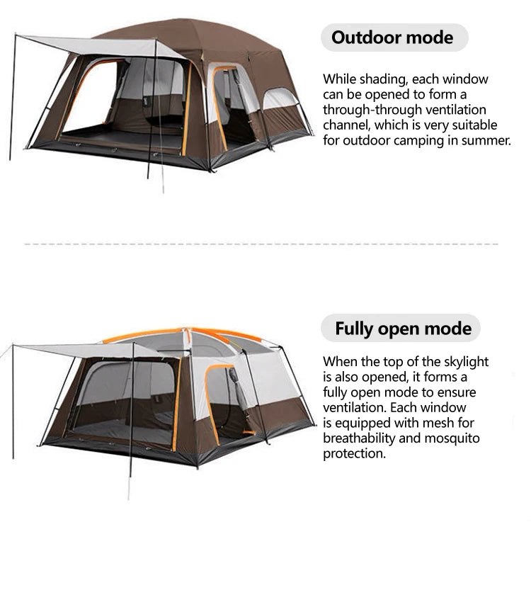 Wind and waterproof  2 Room Family Camping Tent