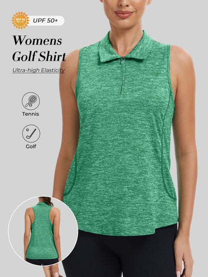 Sleeveless Golf Shirts for Women with Collar