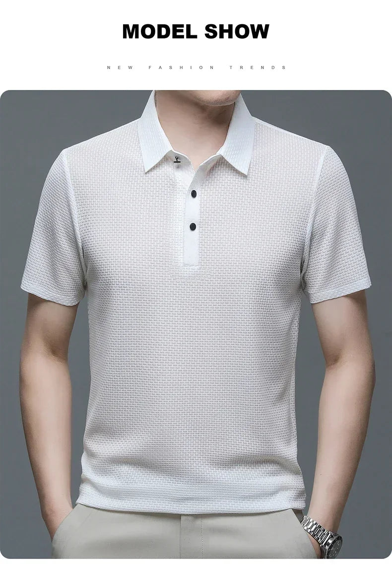 Men's Ultra Stretch Loose Fit Polo Shirts Breathable