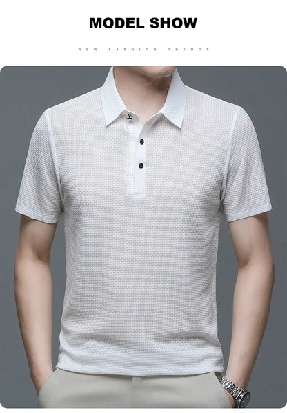 Men's Ultra Stretch Loose Fit Polo Shirts Breathable