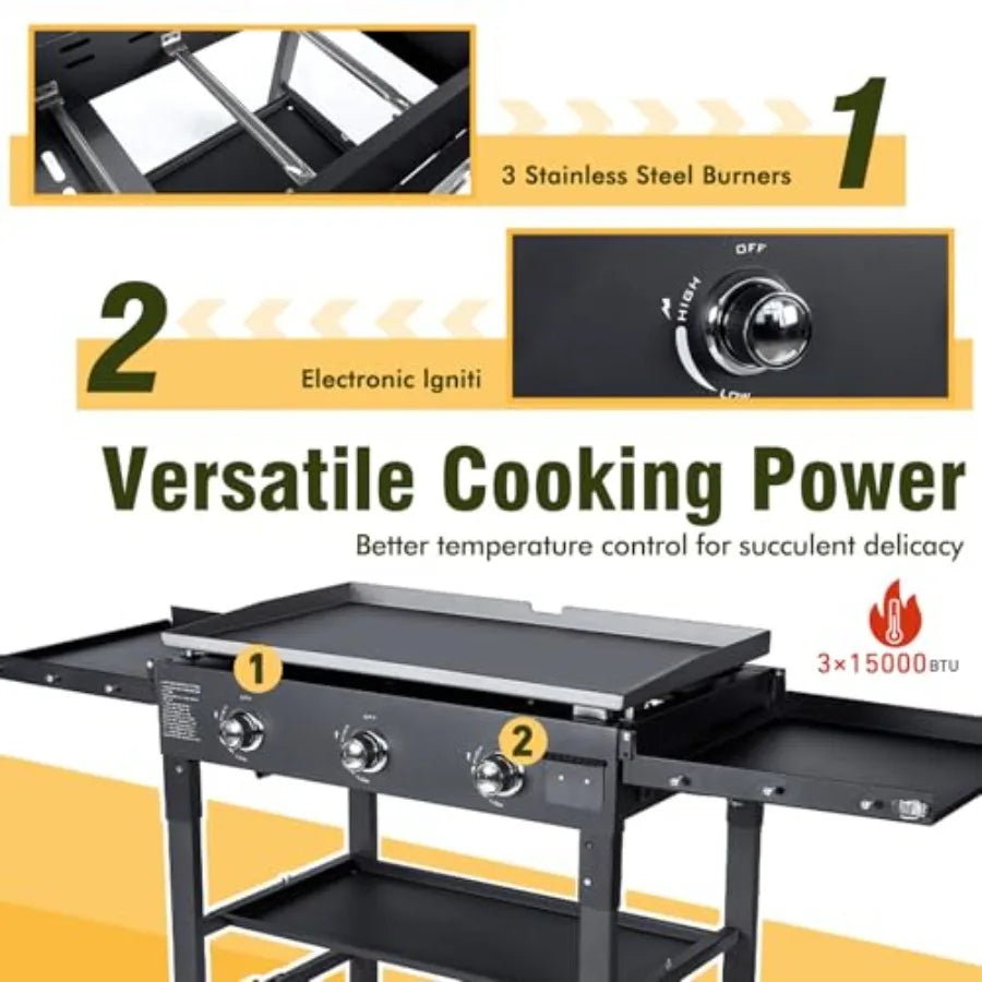 36" Outdoor Foldable Flat Top Grill