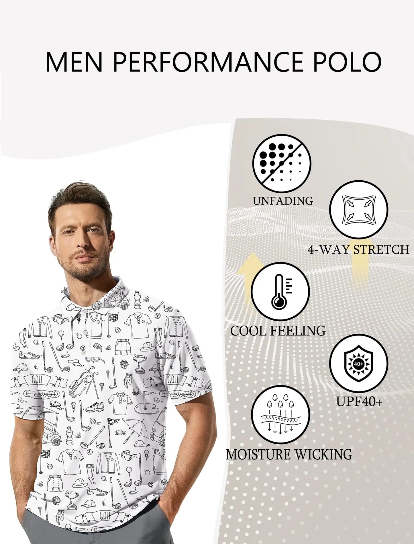 Men's Golf Shirt Hawaii Golf Polo Shirt