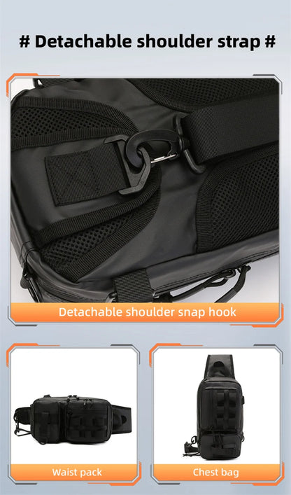 Male Hiking Crossbody Fishing Rod & Lure bag.