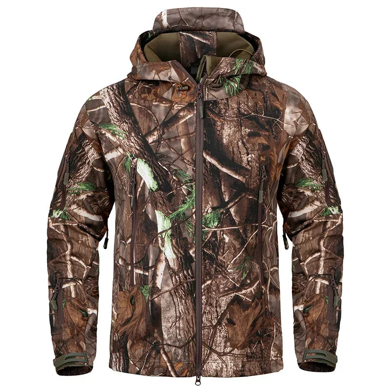 Men's Warm Waterproof Silent Camo Hunting Jacket