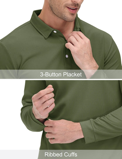 Mens Golf Polos Quick Dry Breathable T-shirt