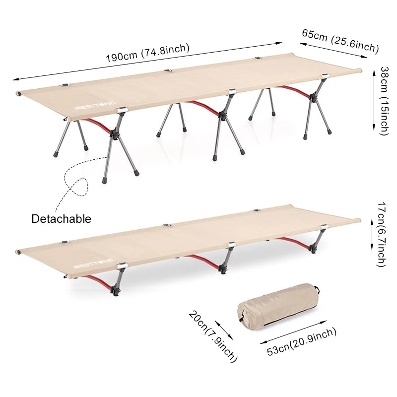 Ultralight Aluminum Alloy Sleeping Cot for Outdoor