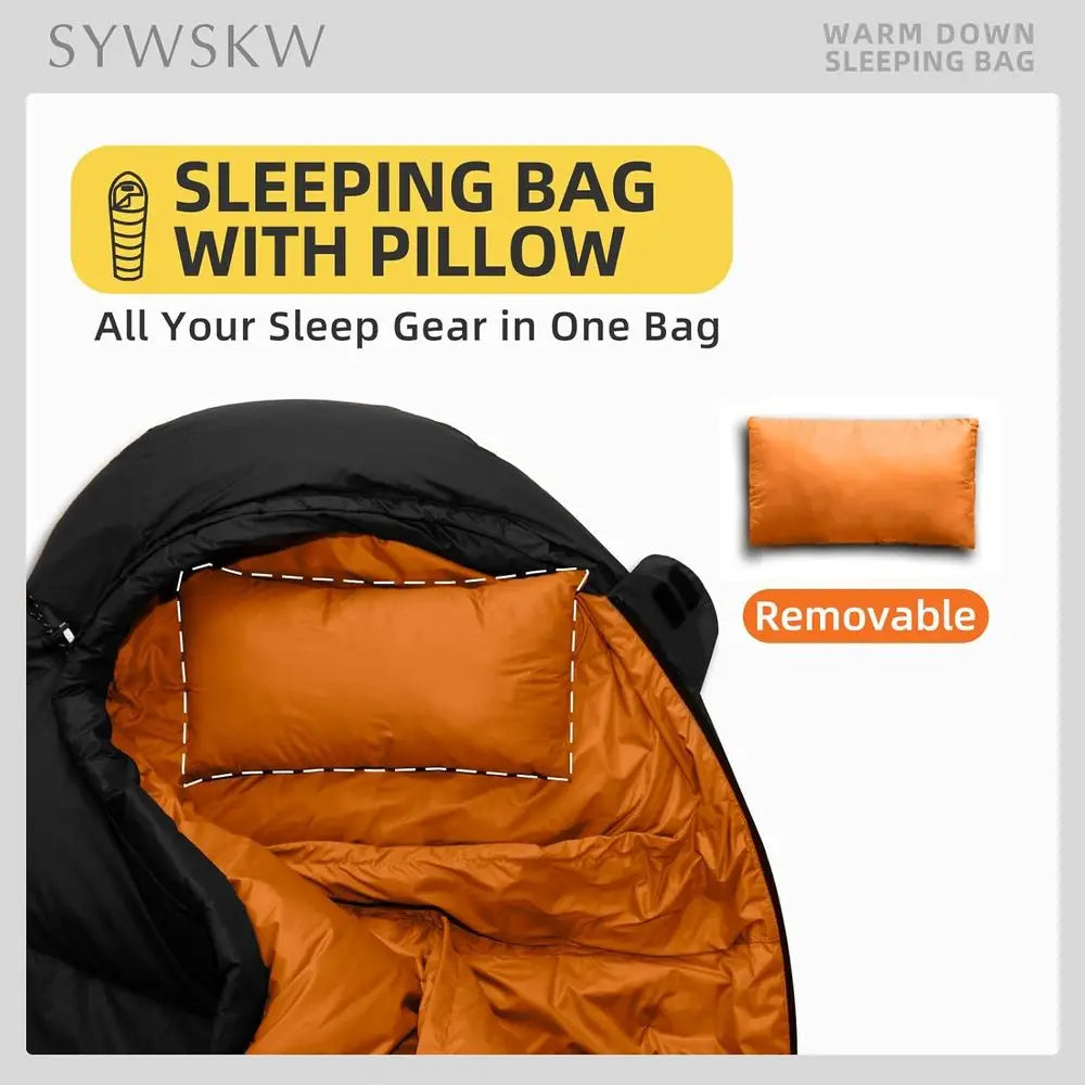 Adult Backpacking Cold-Weather Down Sleeping Bag