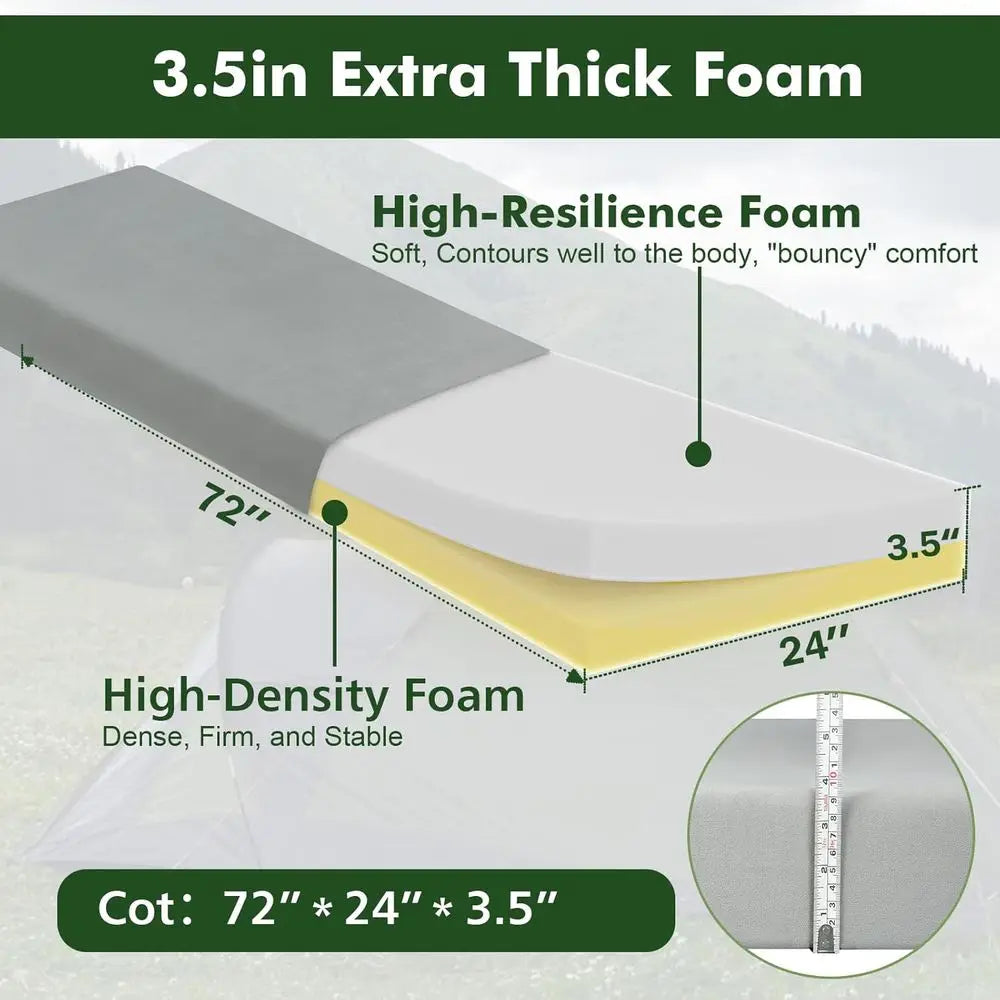 Extra Thick Portable Camping Mattress, Waterproof Cover