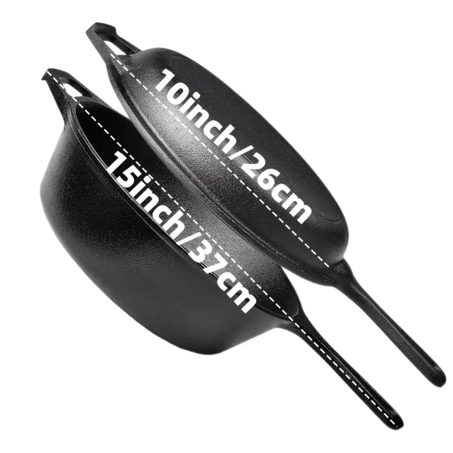 3PCS Pre-Seasoned Cast Iron Skillet Set,