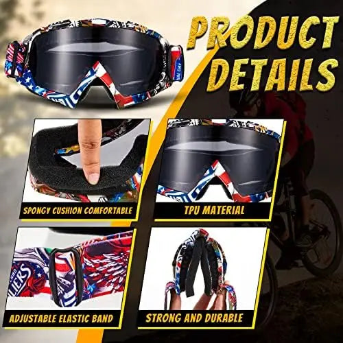 4 Pairs Motocross Goggles ATV Dirt Bike Gear