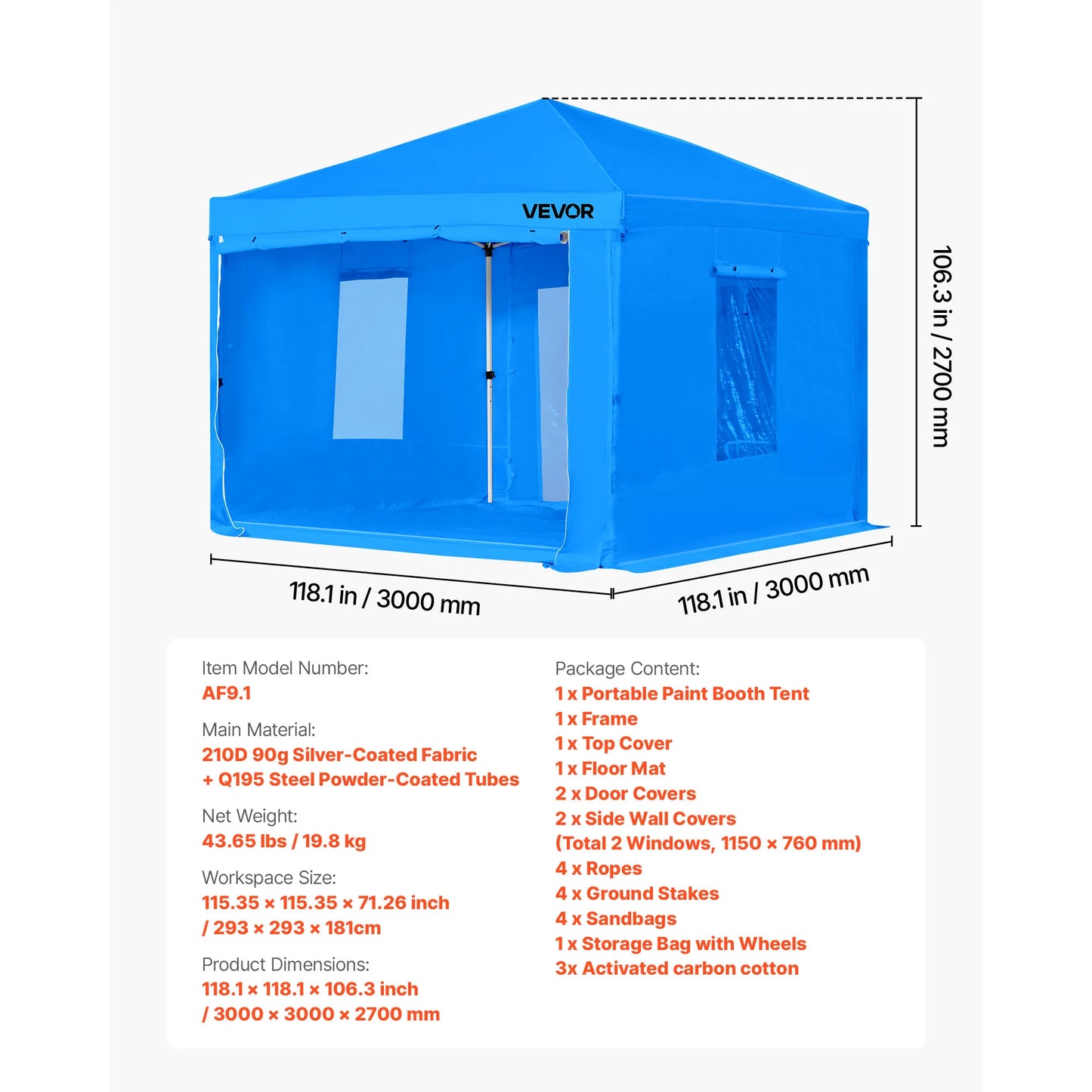 Large Space Oxford Spray Painting Tent