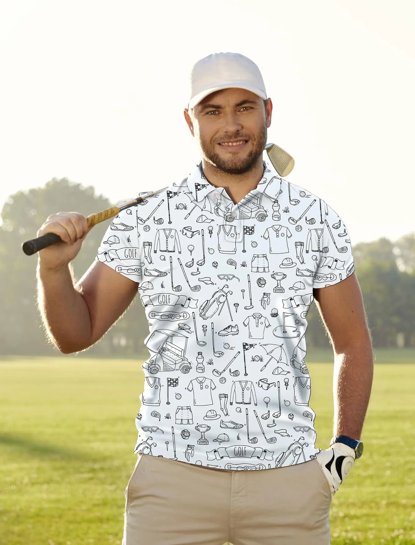 Men's Golf Shirt Hawaii Golf Polo Shirt