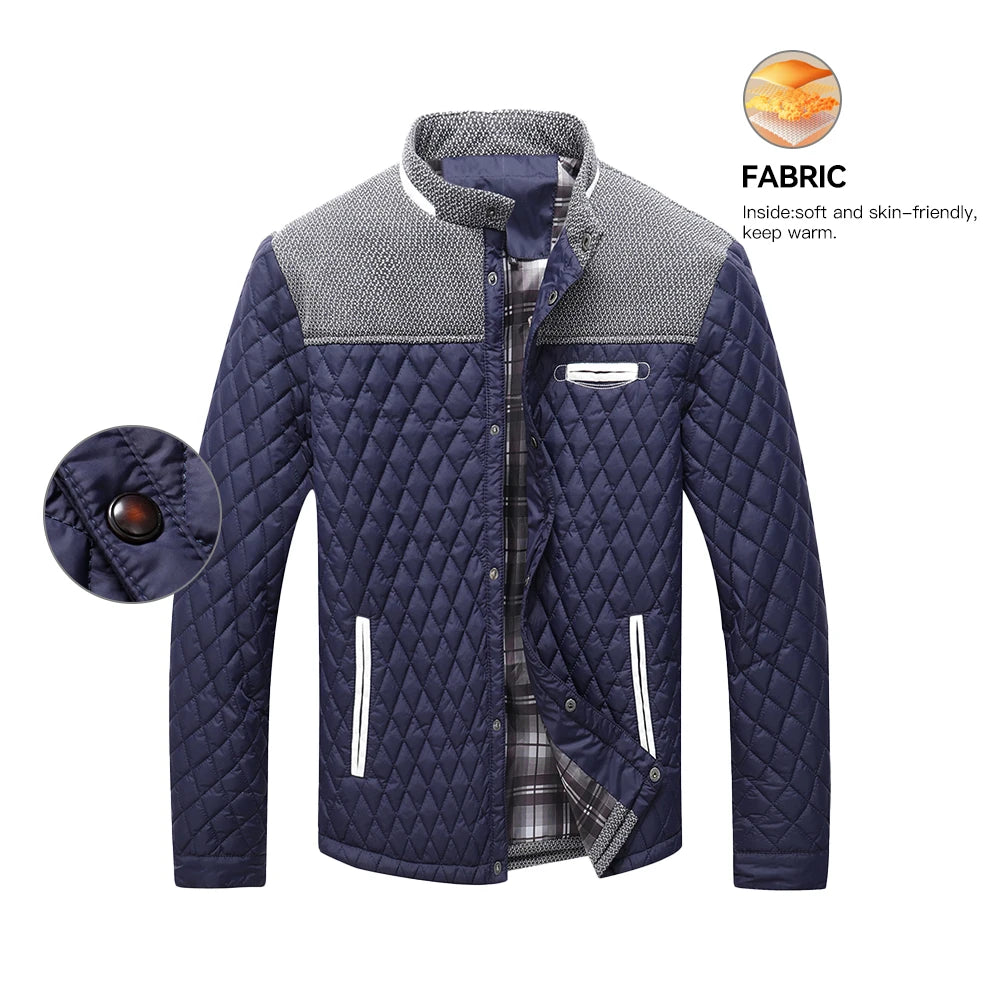 Men's Lightweight Winter Warm Bomber Quilted Coat L