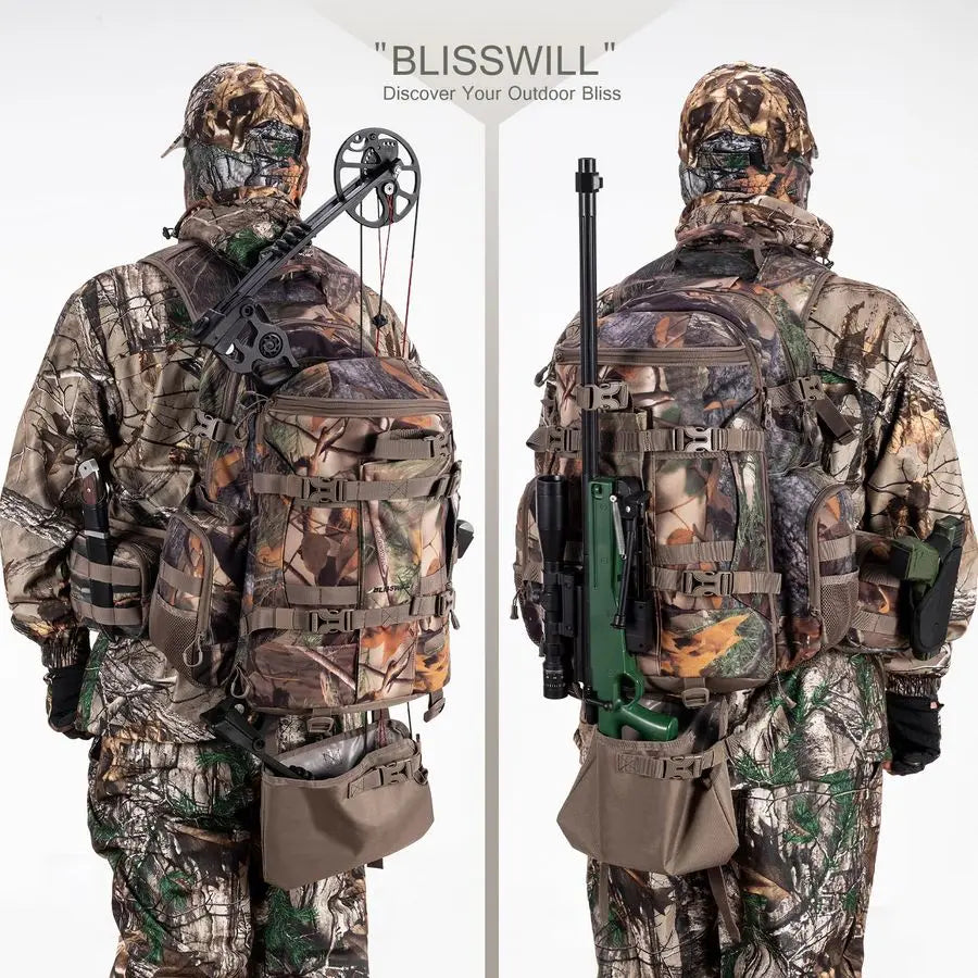 Large Hunting Backpack with padded weapon pouch