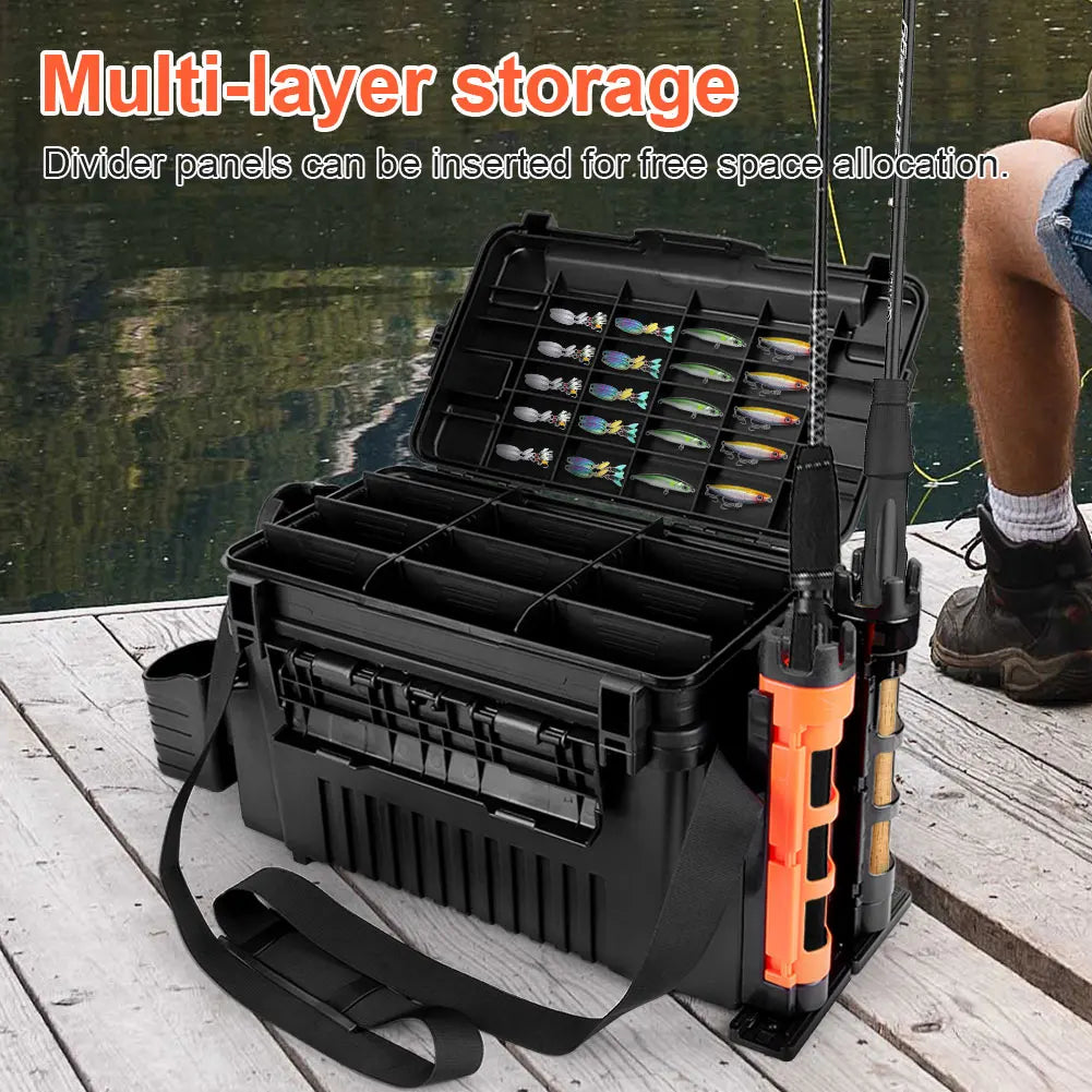 2-  tier Multi-function Portable Fishing Tackle Box