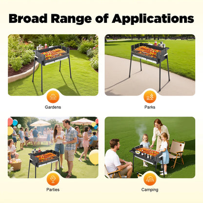 Portable Folding Charcoal Stainless Steel BBQ Grill