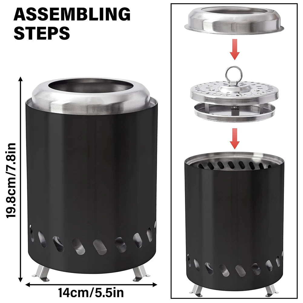 Smokeless Tabletop Wood Burning Fire Pit