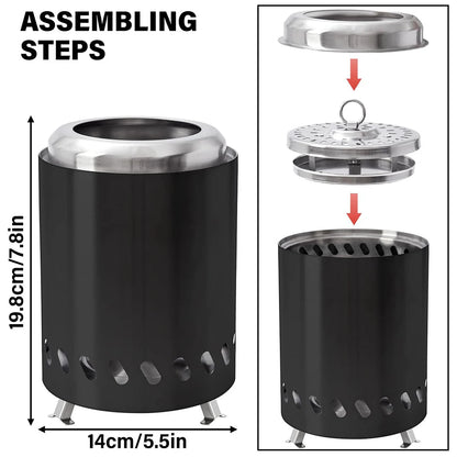 Smokeless Tabletop Wood Burning Fire Pit