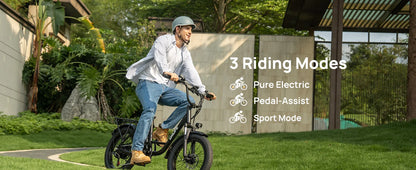 7-Speed, 1000W Fat Tire E20 Electric Bike