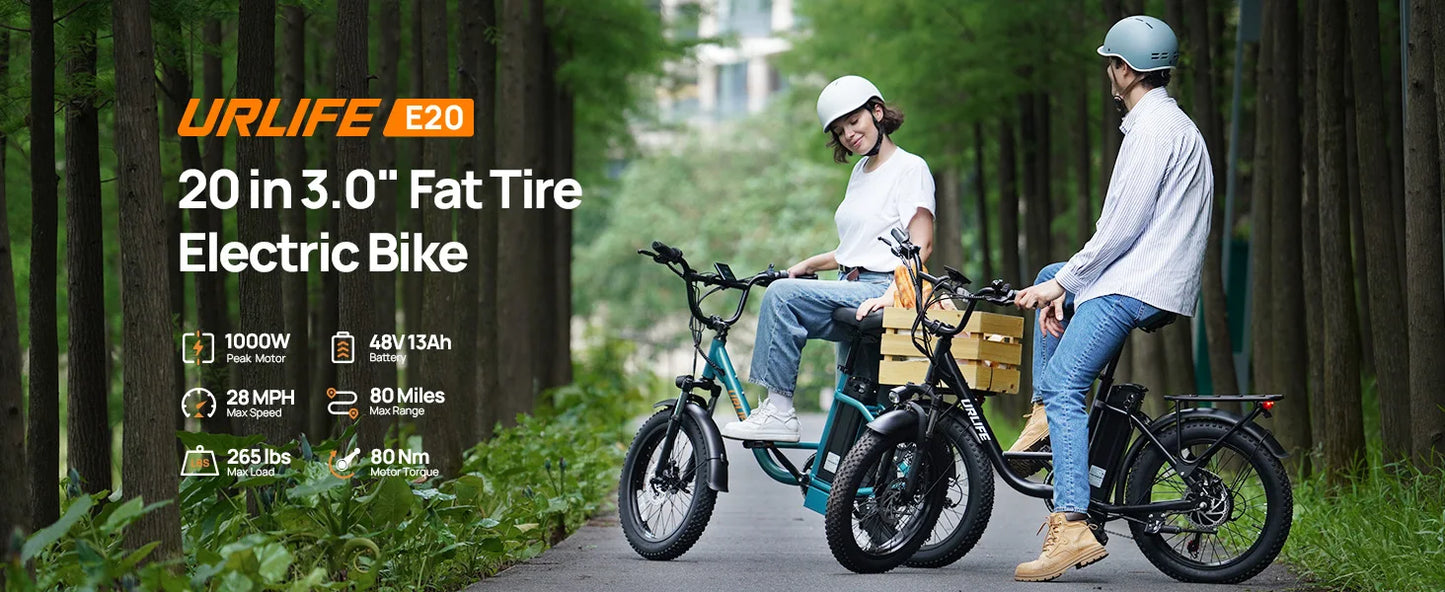7-Speed, 1000W Fat Tire E20 Electric Bike