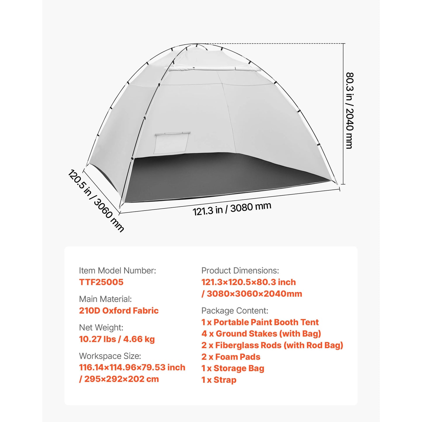 Large Space Oxford Spray Painting Tent