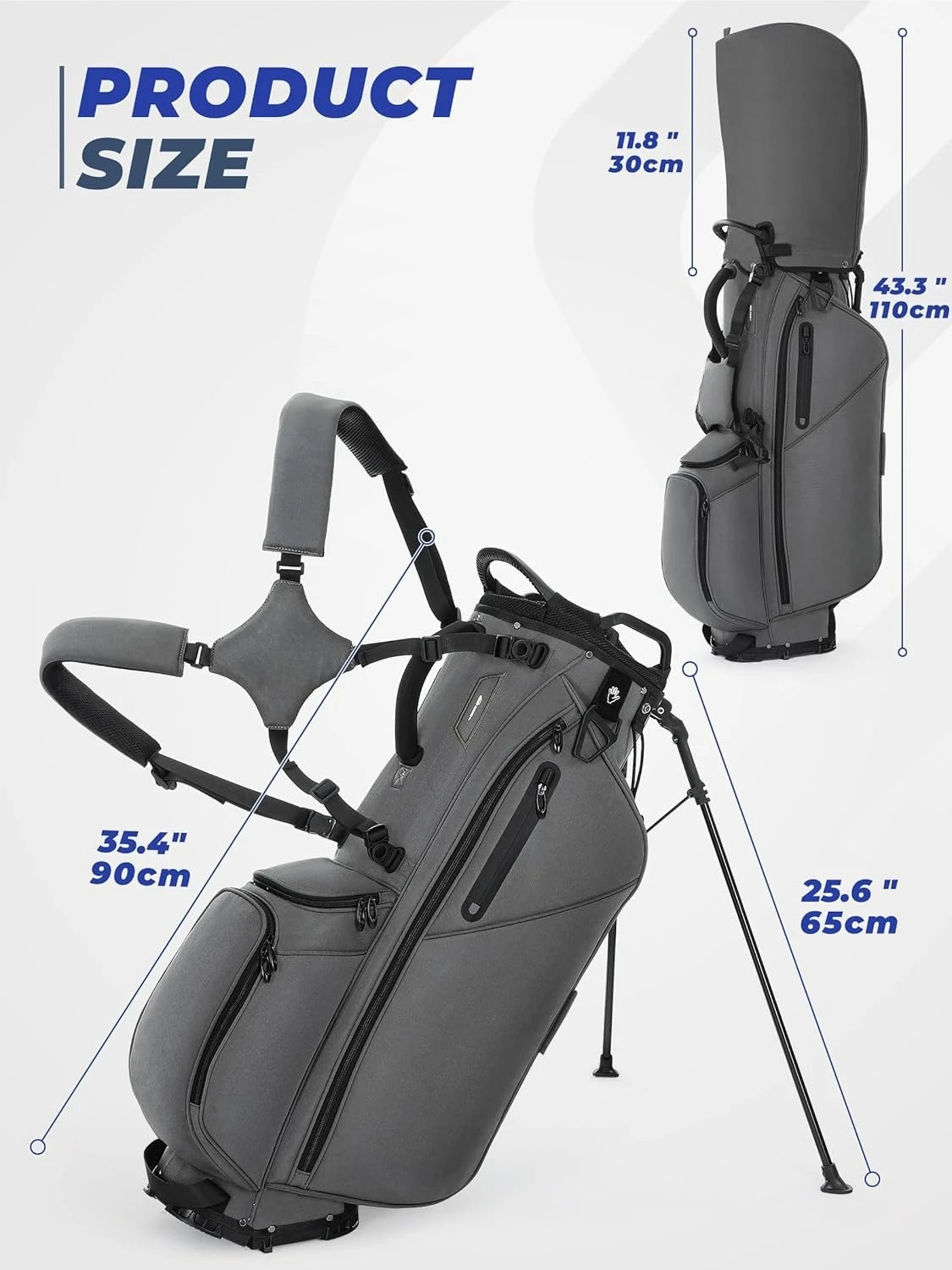 Lightweight Golf Bags with 7 Way Full-Length Dividers,