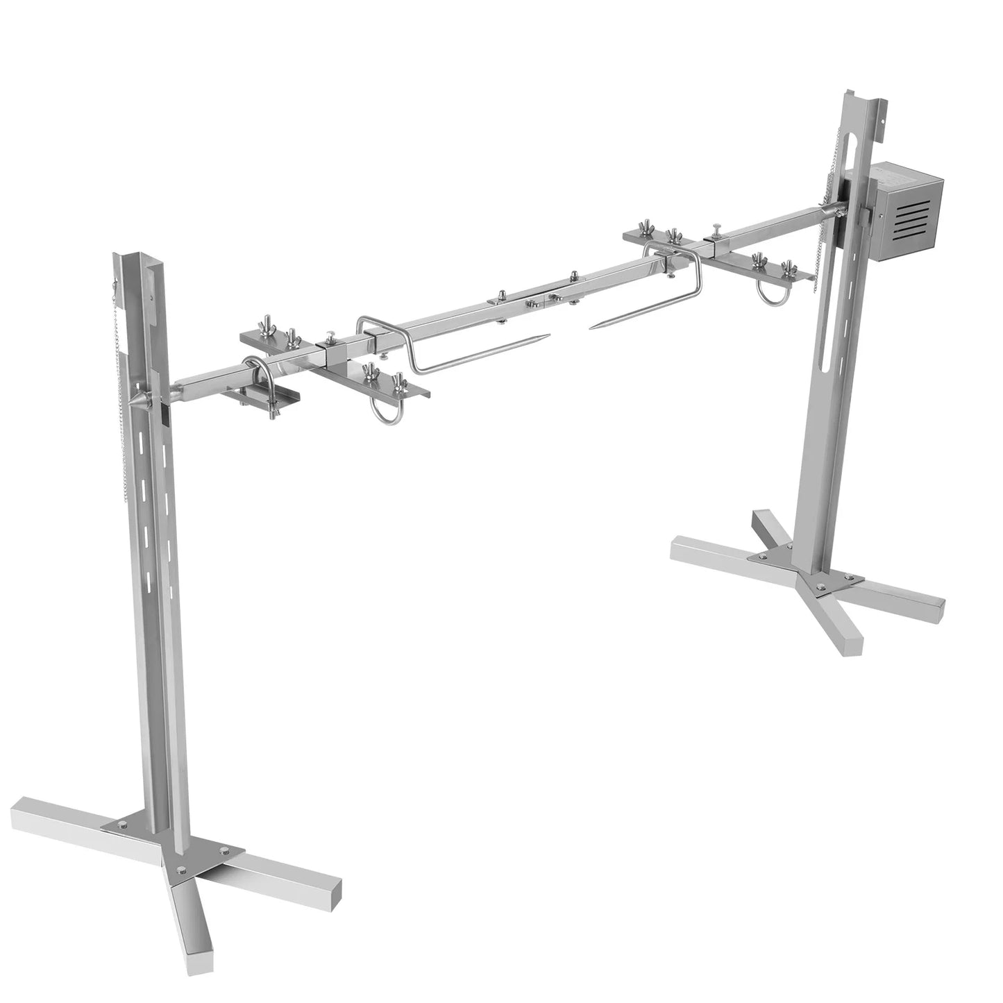 53" Automatic BBQ Rotisserie Grill Kit Height Adjustable