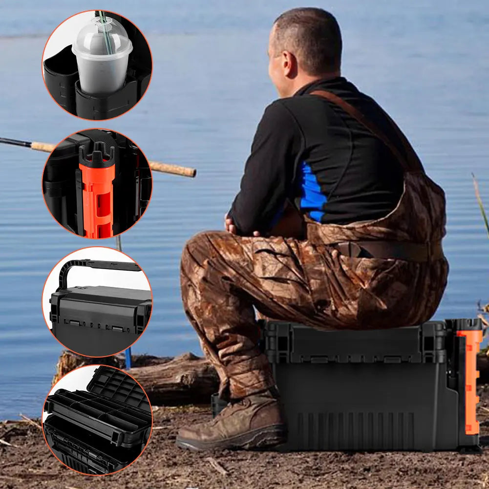 2-  tier Multi-function Portable Fishing Tackle Box