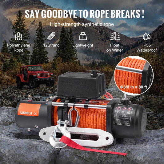 13500lbs Electric Car Truck Winch /80ft cable