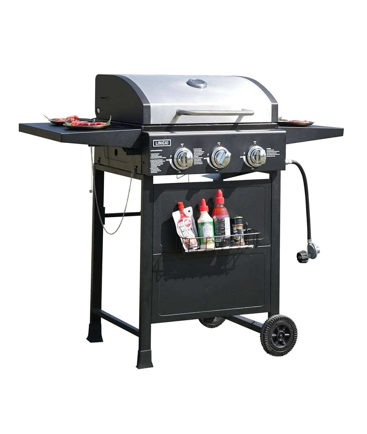 Propane gas 3-Burner BBQ Grill