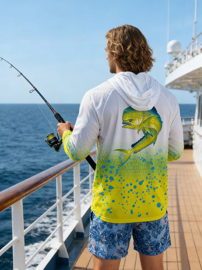 Men Long Sleeve Fishing Hoodie Sailing Shirt