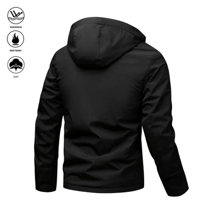 Men's Mid-Length Winter Fleece-Lined Casual Jacket Winter